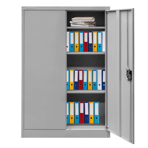 Szafa biurowa metalowa na dokumenty pełne drzwi 90x40x140 szara MTP003823
