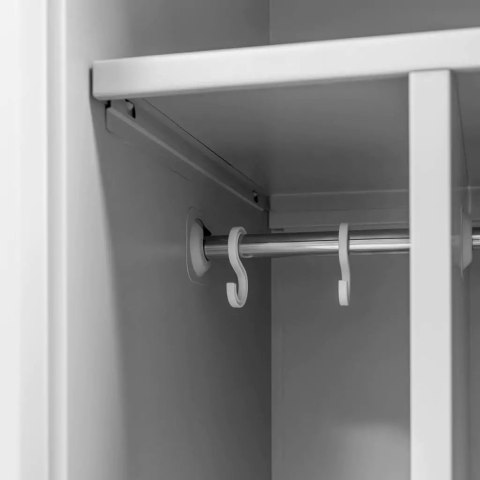 Szafka BHP ubraniowa 2 drzwiowa z przegrodami 80 cm szara czerwony front MTP003827