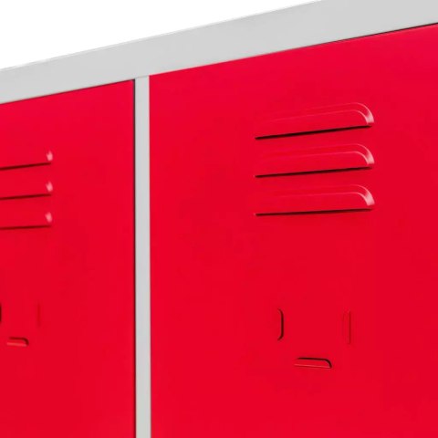 Szafka BHP ubraniowa 2 drzwiowa z przegrodami 80 cm szara czerwony front MTP003827