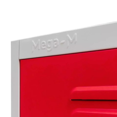 Szafka BHP ubraniowa 2 drzwiowa z przegrodami 80 cm szara czerwony front MTP003827