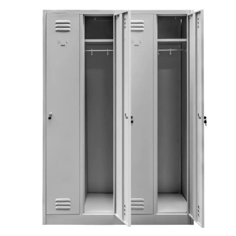 Szafka BHP ubraniowa 4 drzwiowa 120x50x180 cm szara do szatni MTP003092