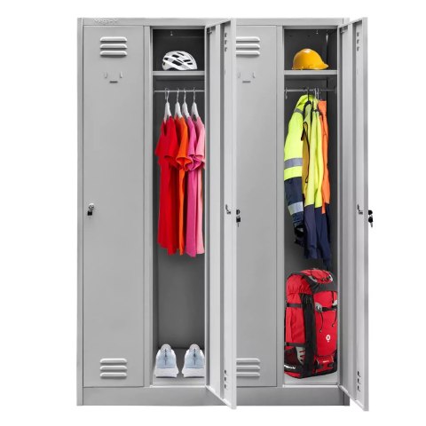 Szafka BHP ubraniowa 4 drzwiowa 120x50x180 cm szara do szatni MTP003092