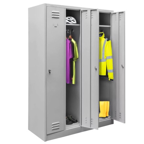 Szafka BHP ubraniowa 4 drzwiowa 120x50x180 cm szara do szatni MTP003092