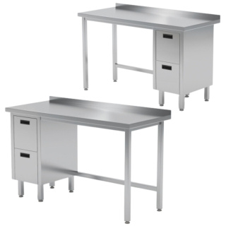 Stół Nierdzewny Gastronomiczny z 2 Szufladami 110x70x85 Polgast 123117