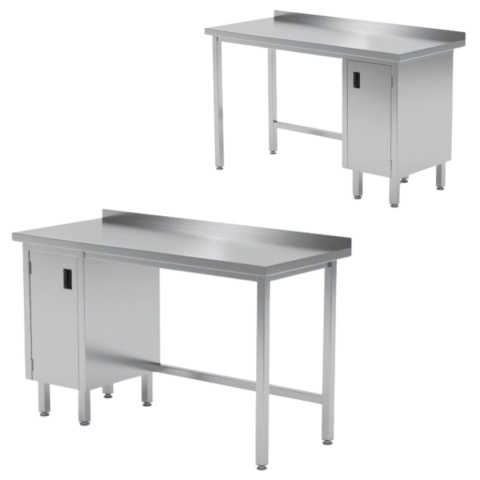 Stół Nierdzewny Gastronomiczny z Szafką 110x60x85 Polgast 124116