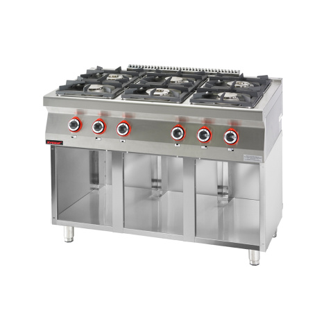 Kuchnia Gazowa 6Palnikowa Na Podstawie Szafkowej Otwartej Kromet 700.Kg-6.S