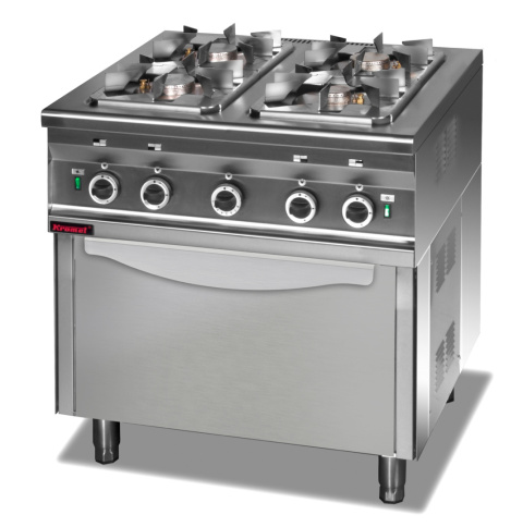 Kuchnia Gazowa Z Piekarnikiem 1x2,5kW+3x3,5kW+3,5kW Kromet 000.Kg-4s/Pe-1t