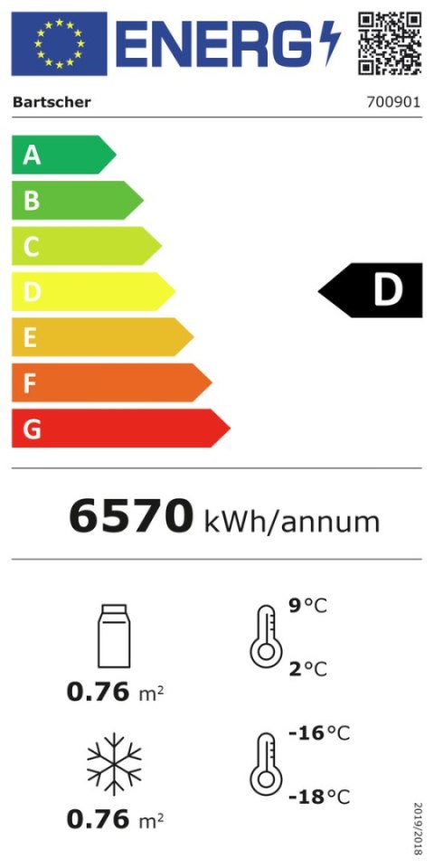 Lodówko-Zamrażarka 820L 1220x805x2000mm Bartscher 700901