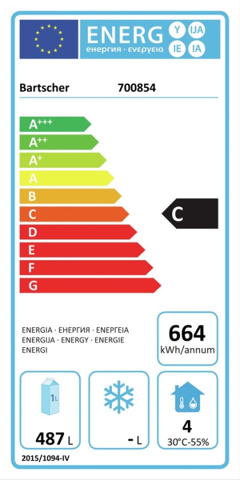 Szafa Chłodnicza Lodówka 600L 780x720x1930mm Bartscher 700854