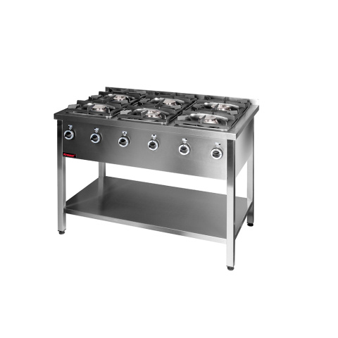 Kuchnia Gazowa Na Podstawie 6-Palnikowa 3x4,5kW + 3x7,5kW Kromet 000.Kg-6m