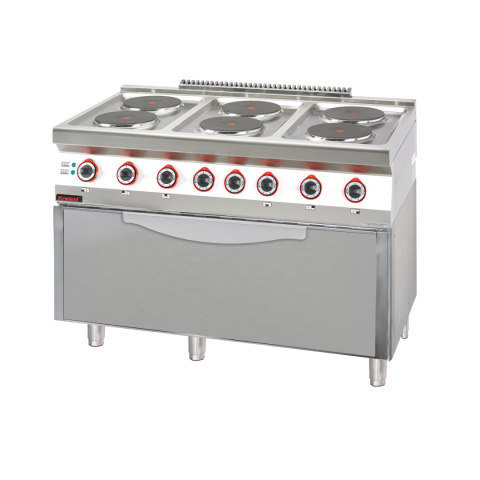 Kuchnia elektryczna 6-palnikowa + piekarnik 3x GN 1/1 700.KE-6/PE-3