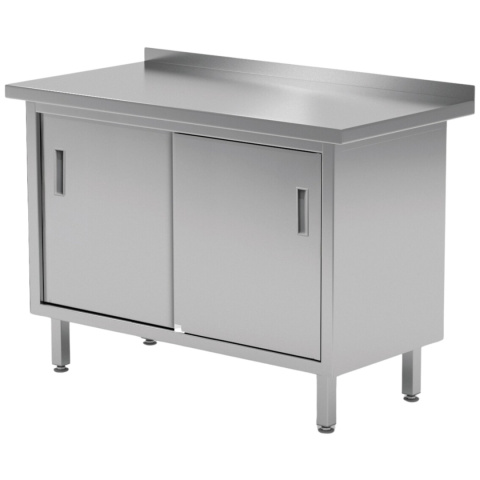 Stół Nierdzewny Gastronomiczny z Szafką 130x60x85 Drzwi Suwane Polgast 127136 Stół Nierdzewny Gastronomiczny z Szafką 130x60x85 Drzwi Suwane Polgast 127136