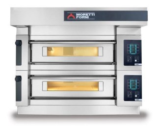 Piec do pizzy 2-komorowy S100 z okapem i bazą Moretti Forni MFS100D