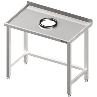 Stół przyścienny bez półki 1100x600x850 mm z otworem na odpadki Stalgast 980926110