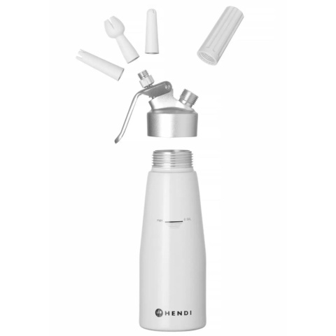 Syfon Do Bitej Śmietany Dekorator 0,5L z Końcówkami Hendi 588369 + GRATIS