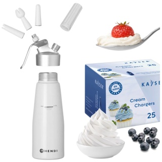 Syfon Do Bitej Śmietany Hendi 0,5L + 25 Naboi N2O Zestaw Promocyjny