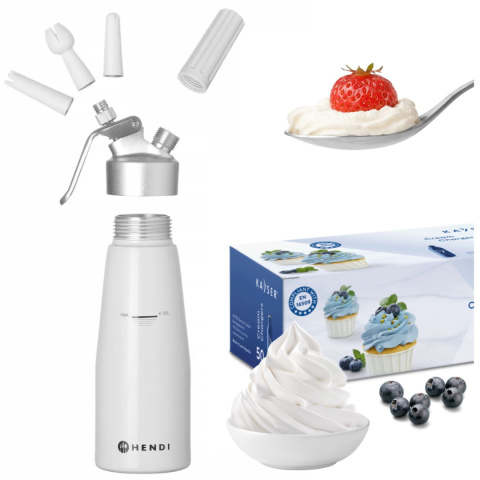 Syfon do Bitej Śmietany Hendi 0,5L + Naboje N2O 50 Sztuk ZESTAW PROMOCYJNY
