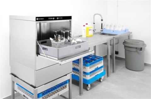 Zmywarka Gastronomiczna 230V Do Szkła 40x40 Elektroniczna Z Dozownikami i Pompą Hendi 230268