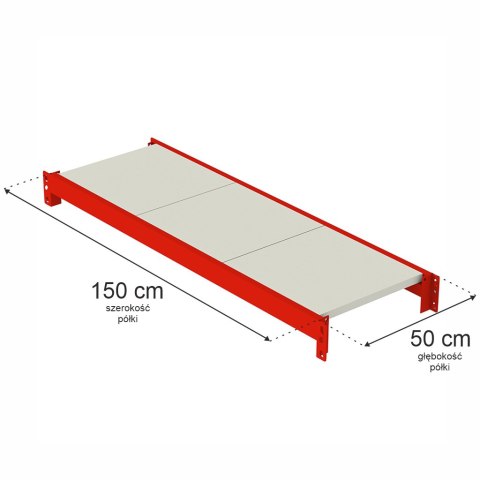 Półka do regału magazynowego Fortis L150 G50 stalowa MPP000250