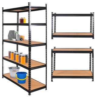 Regał magazynowy Pro Loft 180x120x45 5 półek MDF 275kg czarny MTP000056