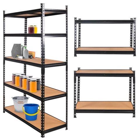 Regał magazynowy Pro Loft 180x120x45 5 półek MDF 275kg czarny MTP000056