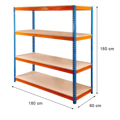 Regał magazynowy Pro Max 180x180x60 4 półki MDF 500kg MTP000054