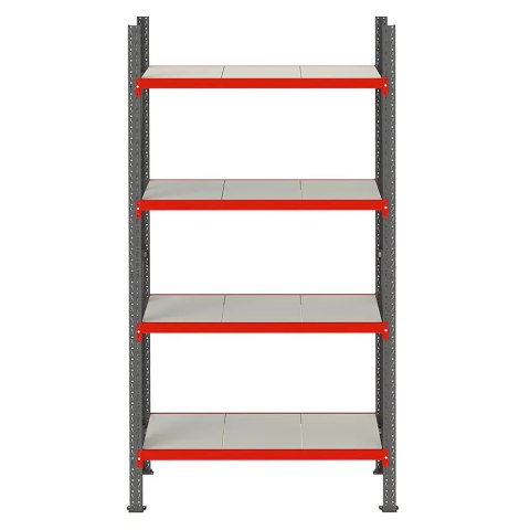 Regał metalowy magazynowy Fortis 4 półki H200 L167 G50 bazowy MPP000002