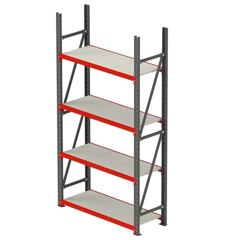 Regał metalowy magazynowy Fortis 4 półki H200 L167 G50 bazowy MPP000002