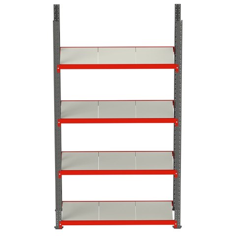 Regał metalowy magazynowy Fortis 4 półki H200 L167 G50 bazowy MPP000002