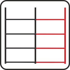 Regał metalowy magazynowy Fortis 4 półki H200 L167 G50 bazowy MPP000002