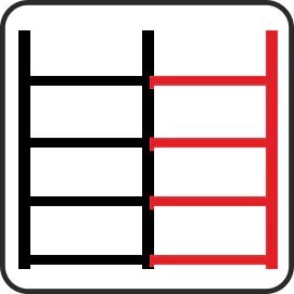 Regał metalowy magazynowy Fortis 4 półki H200 L167 G50 bazowy MPP000002