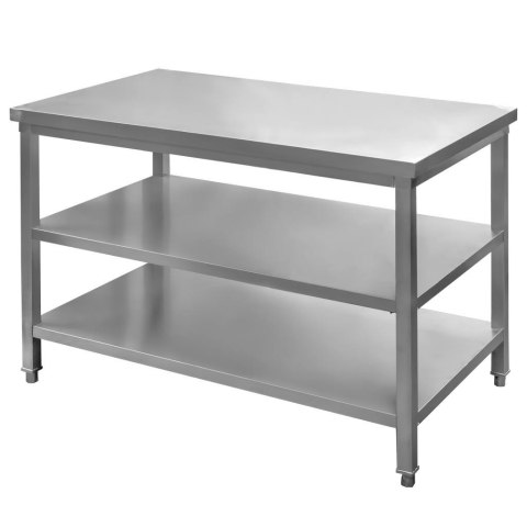 Stół gastronomiczny centralny 2 półki 120x70x85 inox MTP001770