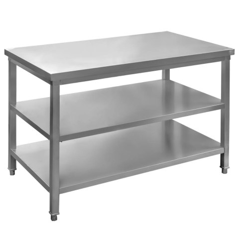 Stół gastronomiczny centralny 2 półki 120x70x85 inox MTP001770