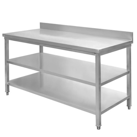 Stół przyścienny 2 półki 150x70x85 stal nierdzewna MTP001759