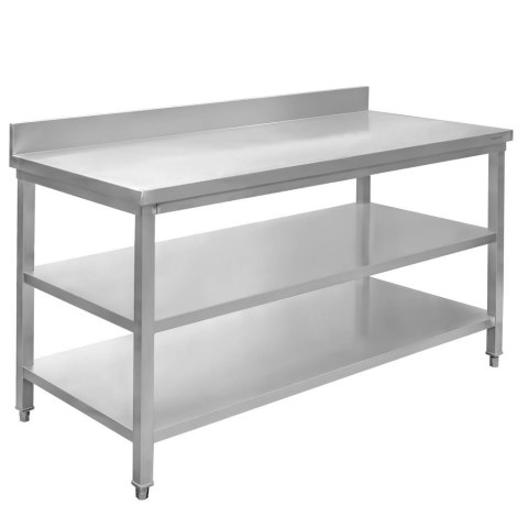 Stół przyścienny 2 półki 150x70x85 stal nierdzewna MTP001759