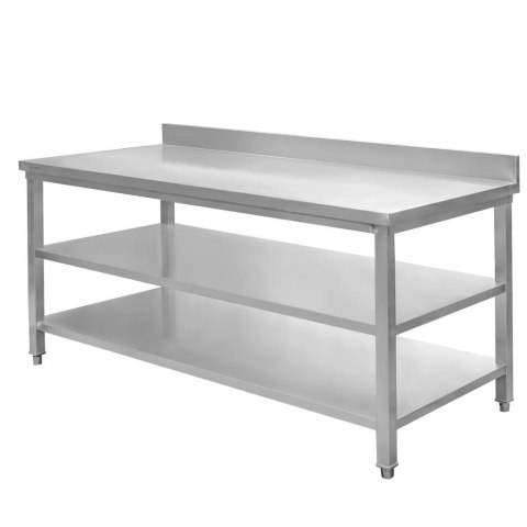 Stół przyścienny 2 półki 180x70x85 stal nierdzewna MTP001760