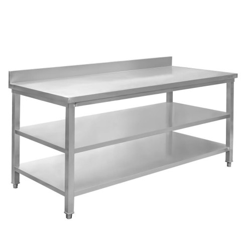 Stół przyścienny 2 półki 180x70x85 stal nierdzewna MTP001760