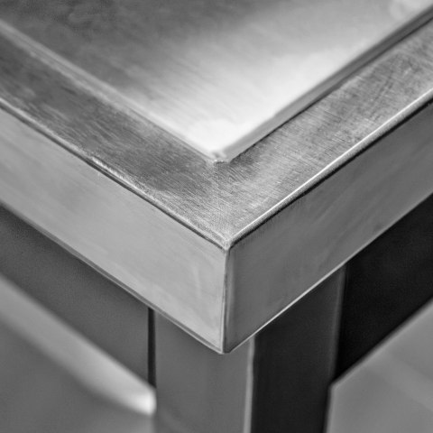 Zlew gastronomiczny 2 komory z szafką 100x60x85 inox MTP005059