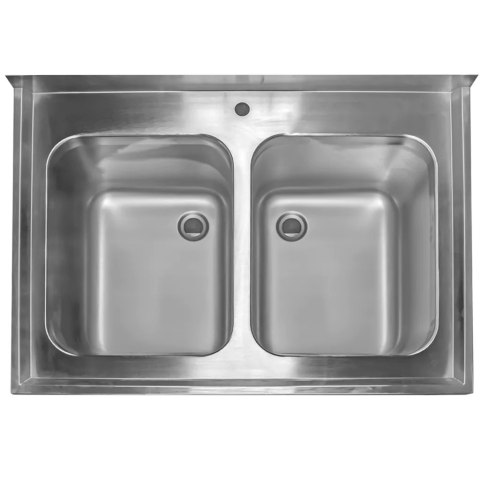 Zlew gastronomiczny 2 komory z szafką 100x70x85 inox MTP004749