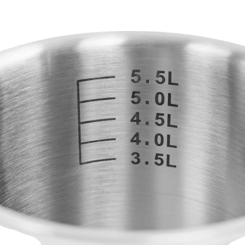 Garnek wysoki inox AISI443 z pokrywą Pro 6l 20x20 cm MTP005027