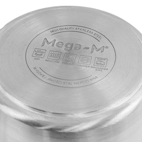 Garnek wysoki inox AISI443 z pokrywą Pro 6l 20x20 cm MTP005027