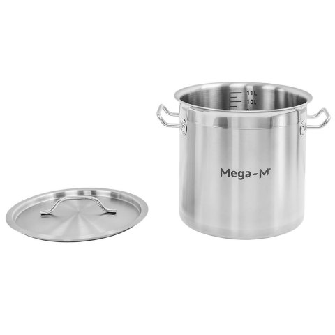Garnek wysoki inox AISI443 z pokrywką Pro 12l 25x25 cm MTP005028