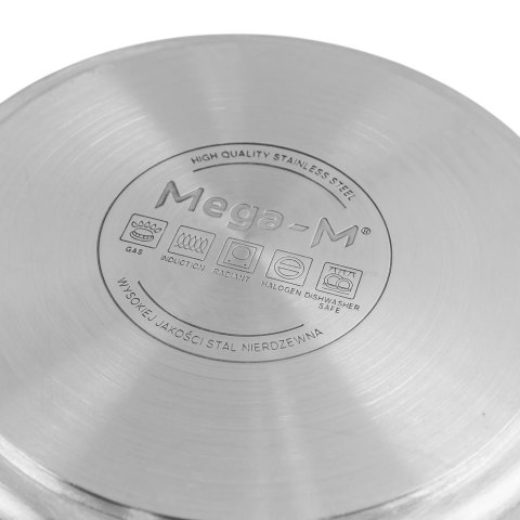 Garnek wysoki inox AISI443 z pokrywką Pro 12l 25x25 cm MTP005028