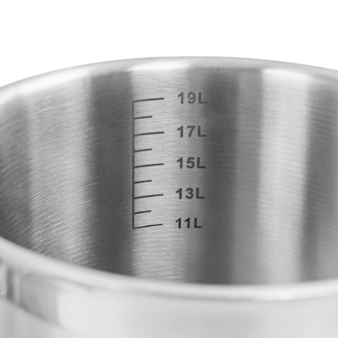 Garnek wysoki inox AISI443 z pokrywką Pro 21l 30x30 cm MTP005030