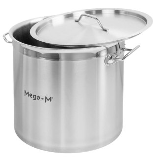 Garnek ze Stali Nierdzewnej Aisi 443 Wysoki Z Pokrywką Pro 25l 32x32 cm
