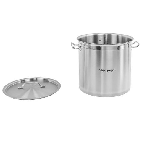Garnek wysoki inox AISI443 z pokrywką Pro 25l 32x32 cm MTP005031