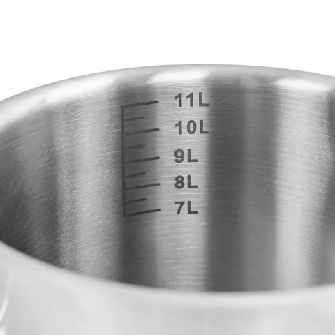 Garnek wysoki inox standard z pokrywką 12l 25x25 cm MTP005043