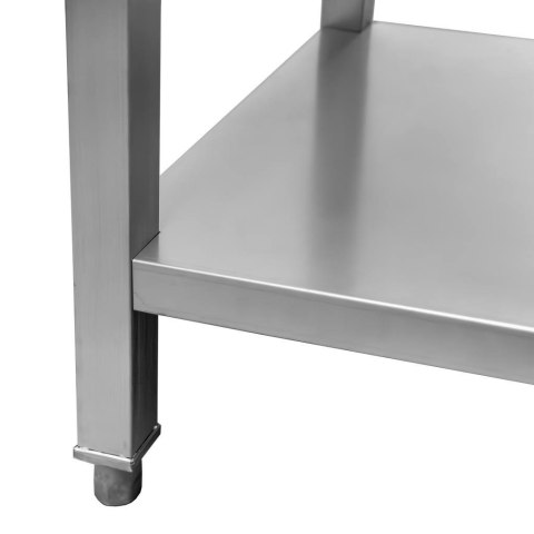 Stół centralny z półką 6 nóg 180x70x85 stal nierdzewna MTP005105