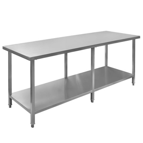Stół centralny z półką 6 nóg 2200x600x850 inox MTP005106