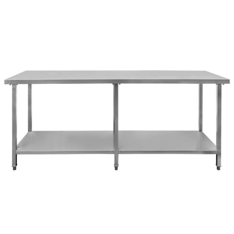 Stół centralny z półką 6 nóg 2200x600x850 inox MTP005106